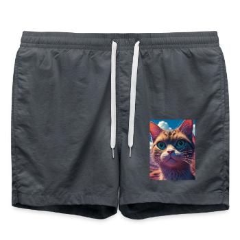 Cybercat - Swim Trunks - anthracite - Front - AI Model Male 185 light (185cm)