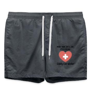 Vocation in geriatric care: More than a job - Swim Trunks - anthracite - Front - AI Model Male 185 light (185cm)