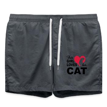 Chat - Short de bain - charbon - Devant - AI Model Male 185 light (185cm)