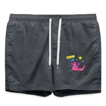 Kleiner Drache ist jetzt ein Schulkind - Badeshorts - Anthrazit - Vorne - AI Model Male 185 light (185cm)