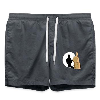 chien miroir ombres majeur cadeau drôle - Short de bain - charbon - Devant - AI Model Male 185 light (185cm)