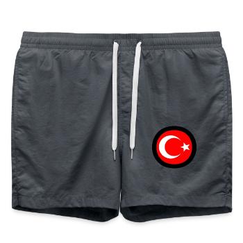 Turkish flag - Swim Trunks - anthracite - Front - AI Model Male 185 light (185cm)