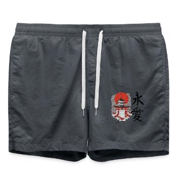 Everylasting Love for a Japanese or Japan - Swim Trunks - anthracite - Front - AI Model Male 185 light (185cm)