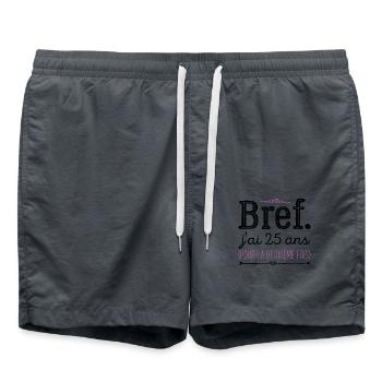 50 ans Anniversaire 25 ans Pour La Deuxième Fois - Short de bain - charbon - Devant - AI Model Male 185 light (185cm)