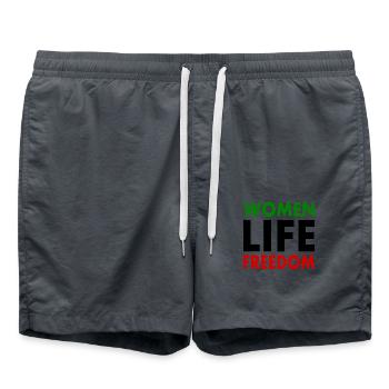 Women life freedom iran - Badeshorts - Anthrazit - Vorne - AI Model Male 185 light (185cm)