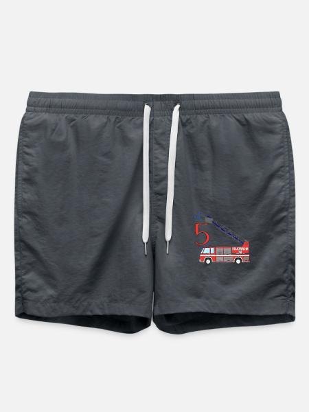Fire engine 5th birthday - Swim Trunks - anthracite