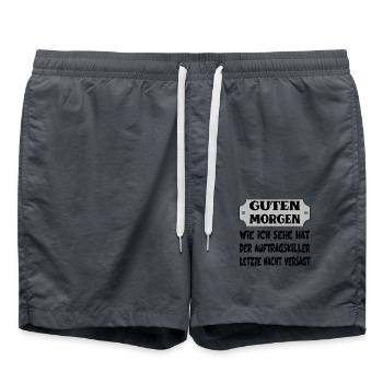 Guten Morgen wie ich sehe hat der Auftragskiller - Badeshorts - Anthrazit - Vorne - AI Model Male 185 light (185cm)