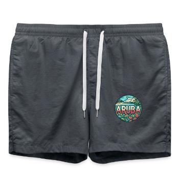 Aruba - Caribbean - Dutch Indies - Karibik - Swim Trunks - anthracite - Front - AI Model Male 185 light (185cm)