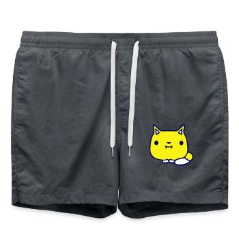 Cute Cat Looks Happy Smiling Kitten Fun - Swim Trunks - anthracite - Front - AI Model Male 185 light (185cm)