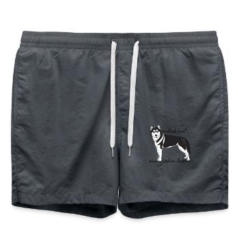 Husky "einfach mal einen ziehen lassen..." - Badeshorts - Anthrazit - Vorne - AI Model Male 185 light (185cm)