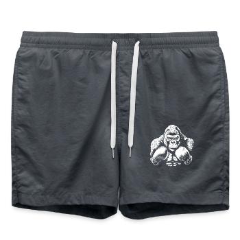 Gorilla Boxer Boxen MMA Kampfsport - Badeshorts - Anthrazit - Vorne - AI Model Male 185 light (185cm)
