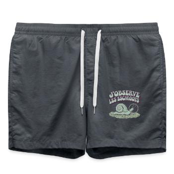 J'observe les escargots - Short de bain - charbon - Devant - AI Model Male 185 light (185cm)