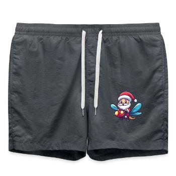 Libelle Weihnachtsmann Cartoon - Badeshorts - Anthrazit - Vorne - AI Model Male 185 light (185cm)
