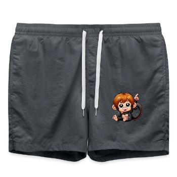 Orang-Utan-Baby - Badeshorts - Anthrazit - Vorne - AI Model Male 185 light (185cm)