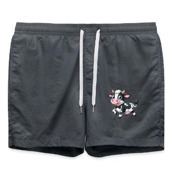 Vache heureuse - Short de bain - charbon - Devant - AI Model Male 185 light (185cm)