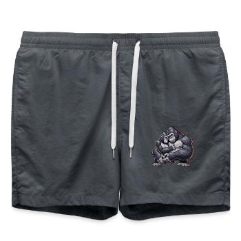 Gorilla couple 6 - Swim Trunks - anthracite - Front - AI Model Male 185 light (185cm)