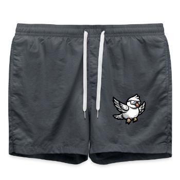 Taube Vogel Tier - Badeshorts - Anthrazit - Vorne - AI Model Male 185 light (185cm)