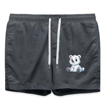 Girl polar bear - Swim Trunks - anthracite - Front - AI Model Male 185 light (185cm)