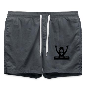DJ Turntables Festival Party - Swim Trunks - anthracite - Front - AI Model Male 185 light (185cm)