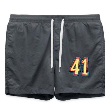 41 Number symbol - Swim Trunks - anthracite - Front - AI Model Male 185 light (185cm)