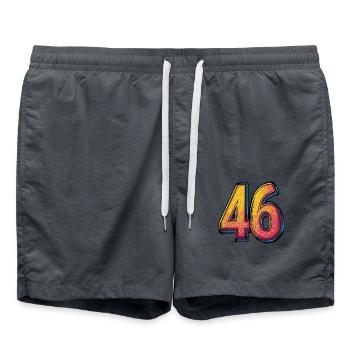 46 Number symbol - Swim Trunks - anthracite - Front - AI Model Male 185 light (185cm)