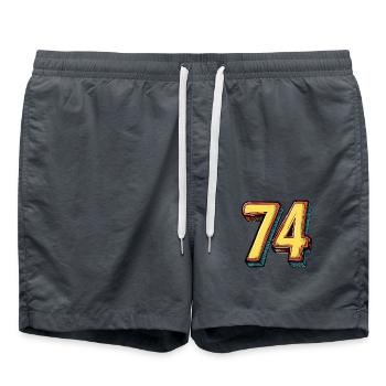 74 Symbole numérique - Short de bain - charbon - Devant - AI Model Male 185 light (185cm)