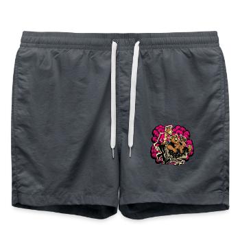 Zwei Bären mit guter Laune 2 - Badeshorts - Anthrazit - Vorne - AI Model Male 185 light (185cm)