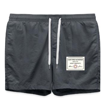 Citation certifiée Worrier Funny Anxiety - Short de bain - charbon - Devant - AI Model Male 185 light (185cm)