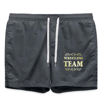 Équipe de lutte - Short de bain - charbon - Devant - AI Model Male 185 light (185cm)