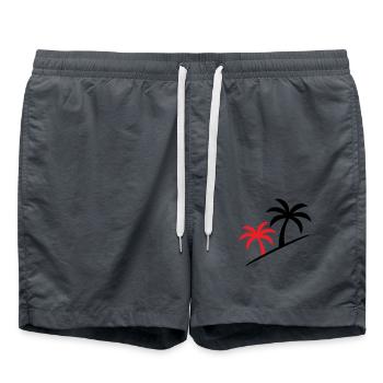 Palm Tree Symbol Beach - Swim Trunks - anthracite - Front - AI Model Male 185 light (185cm)