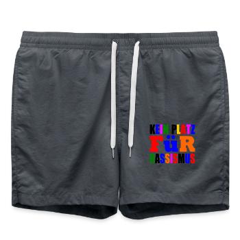 kein platz für rassismus - Badeshorts - Anthrazit - Vorne - AI Model Male 185 light (185cm)