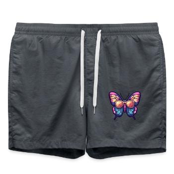 Papillon Bande Dessinée Vacances - Short de bain - charbon - Devant - AI Model Male 185 light (185cm)