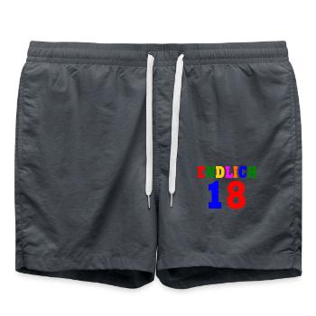 Endlich 18 - Badeshorts - Anthrazit - Vorne - AI Model Male 185 light (185cm)