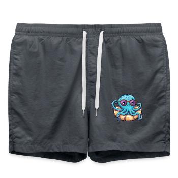 Oktopus Comic Cool - Badeshorts - Anthrazit - Vorne - AI Model Male 185 light (185cm)