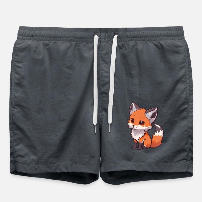 Totally cute fox - Swim Trunks - anthracite