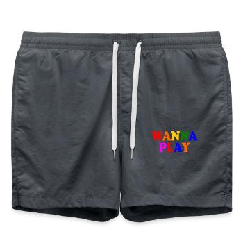 Wanna play - Badeshorts - Anthrazit - Vorne - AI Model Male 185 light (185cm)