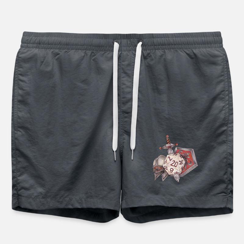 RPG Tabletop D20 Dice Gift Fighter - Swim Trunks - anthracite