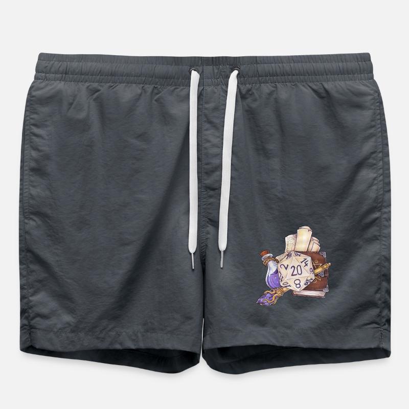 Role Playing Game Tabletop D20 Dice Gift Wizard - Swim Trunks - anthracite