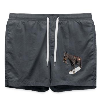 Pferd // Illustration - Badeshorts - Anthrazit - Vorne - AI Model Male 185 light (185cm)