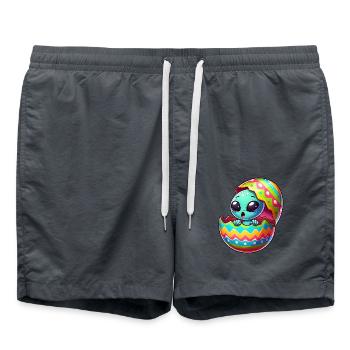 Conception colorée d’oeuf de Pâques extraterrestre éclosion - Short de bain - charbon - Devant - AI Model Male 185 light (185cm)