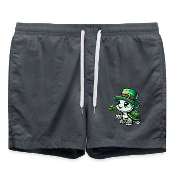St. Patrick's Schildkröte Fest - Badeshorts - Anthrazit - Vorne - AI Model Male 185 light (185cm)