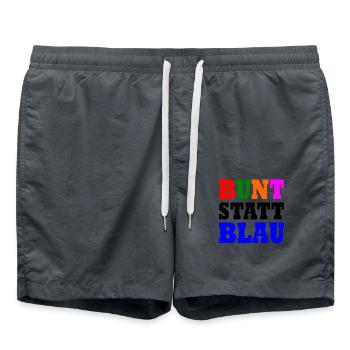 Bunt statt blau - Badeshorts - Anthrazit - Vorne - AI Model Male 185 light (185cm)