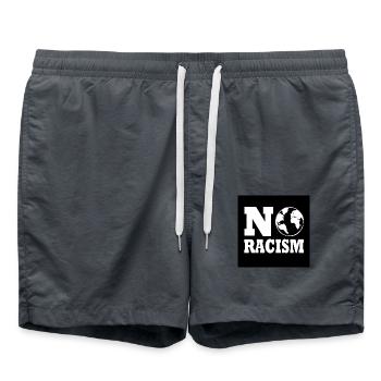 No racism - Badeshorts - Anthrazit - Vorne - AI Model Male 185 light (185cm)