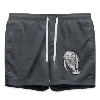 Design avec la laque / Oeuvres d’art avec une Manatee - Short de bain - charbon - Devant - AI Model Male 185 light (185cm)