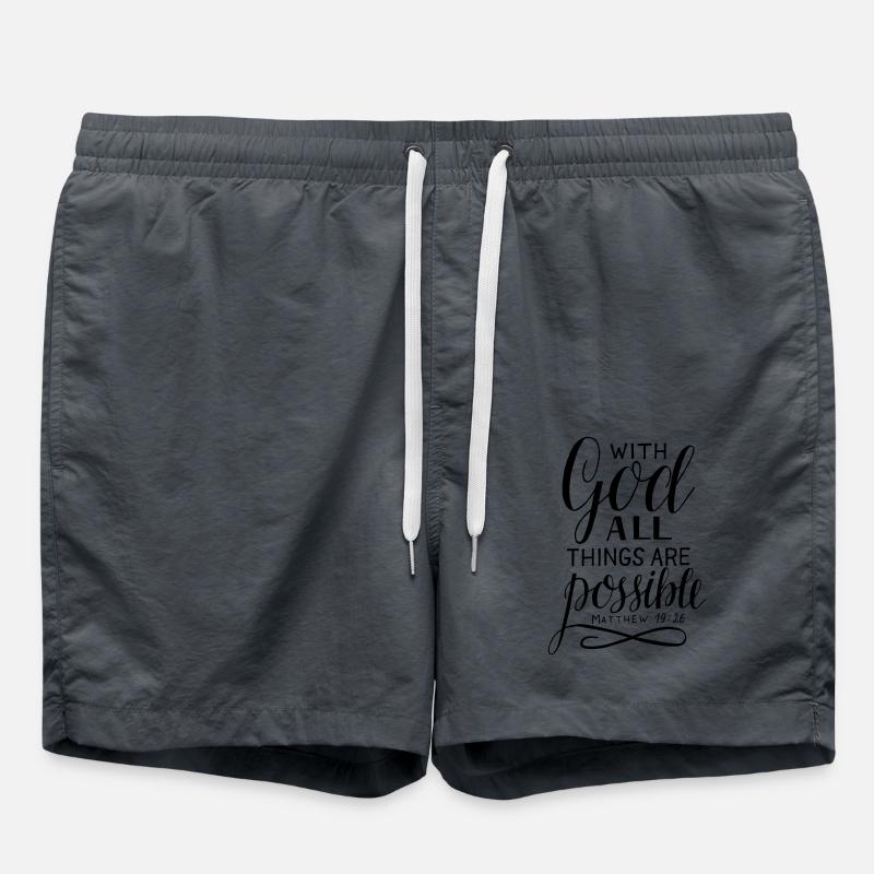 With God - Swim Trunks - anthracite