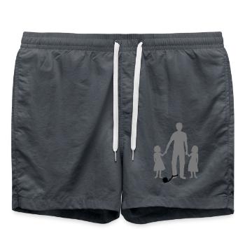 Daughters Captive Father - Swim Trunks - anthracite - Front - AI Model Male 185 light (185cm)