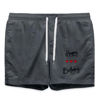 JAHRESTAG. ALLES GUTE ZUM GEBURTSTAG!. ALLES GUTE ZUM GEBURTSTAG!. - Badeshorts - Anthrazit - Vorne - AI Model Male 185 light (185cm)