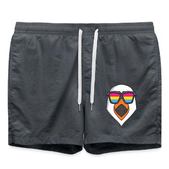 Pansexuell Möwe - Möwe mit Brille - Badeshorts - Anthrazit - Vorne - AI Model Male 185 light (185cm)