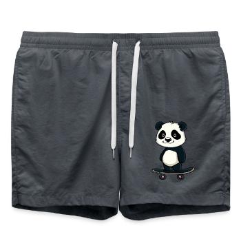 Skateboard Panda - Badeshorts - Anthrazit - Vorne - AI Model Male 185 light (185cm)
