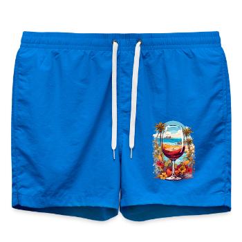 Beach wine glass - Swim Trunks - cobalt blue - Front